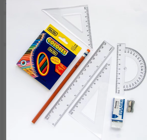 Kit de papeterie scolaire personnalisé en gros avec règle, gomme, taille-crayon et crayons de couleur – Fournitures de rentrée scolaire OEM ODM - Product Image 1