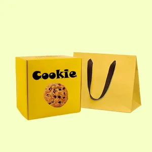 Individuelle Großhandel-Geschenkbox für Zuckerwaren Kraftwaren Einkauf Lebensmittelqualität Bäckerei Kuchen Donuts Plätzchen Boxverpackung mit Beutel