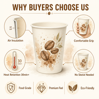 Gobelets en papier à double paroi isolés 8oz 12oz 16oz, personnalisables avec logo, pour café chaud, vente en gros