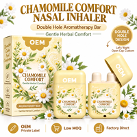 Emballage personnalisé, barre aromatique florale à la camomille, inhalateur nasal à double orifice, marque privée, vente en gros, fournisseur d'usine OEM