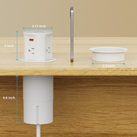 Meilleures ventes : Prises escamotables pneumatiques avec chargement sans fil intégré, tour de rechargement escamotable pour comptoir de cuisine