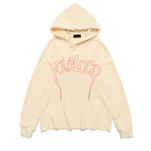 เสื้อฮู้ดดี้ผู้ชายผ้าฝ้าย 100% หนานุ่ม สวมใส่สบาย ทรงโอเวอร์ไซส์ สำหรับฤดูใบไม้ผลิและฤดูใบไม้ร่วง  ปักโลโก้ด้านหน้า คุณภาพสูง - Product Image 6
