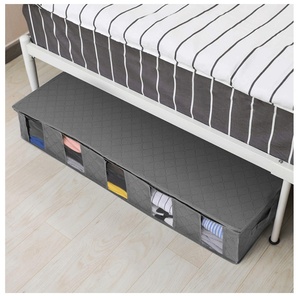 Sac de rangement pliable et roulant anti-poussière en non-tissé pour dortoir et sous le lit, organisateur de vêtements - Product Image 1