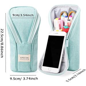 Étui à crayons et sac de rangement pour papeterie en polyester, durable, simple, grande capacité, résistant à l'eau, avec fermeture éclair, couleurs personnalisées - Product Image 3