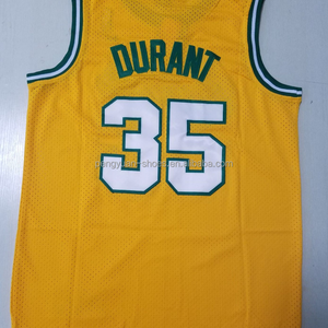 シアトルケビンデュラントホワイトスローバックを出荷する準備ができました最高品質のステッチバスケットボールジャージー - Product Image 2