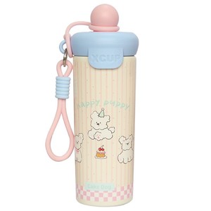 600ml <b>Bear</b> Double Drinking Thermos <b>Bottle</b> 316 Stainless Steel Cute Cartoon Insulated Water <b>Bottle</b> With Silicone Lanyard - Product Image 4