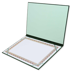 Cadeaux d'entreprise, dossier en velours vert à couverture rigide A4 avec estampage à chaud doré - Product Image 2