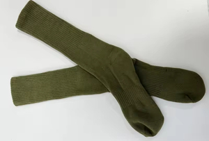 Custom Logo Spring Eco-Friendly Outdoor Running <b>Socks</b> – Green Cotton Knit Ribbed Men Thick Terry Cushioned Crew Sport <b>Socks</b> - Product Image 2