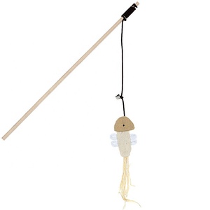 Canne à pêche pour chat, jouet interactif en bois, amusant, avec plumes, pour animaux de compagnie, vente en gros, - Product Image 5