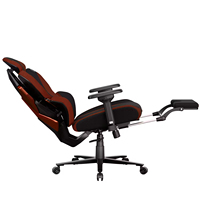 Chaise de jeu ergonomique à dossier haut pivotante, réglable, avec accoudoirs 3D, revêtement en cuir et tissu, repose-pieds, base en acier, vérin à gaz 4 positions