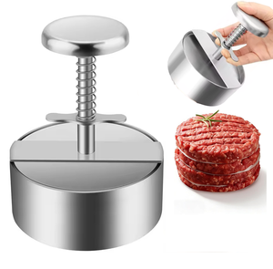 Prensa para Hamburguesas de Acero Inoxidable, 5 1/2 Pulgadas de Diámetro, Herramienta para Hacer Hamburguesas, Molde para Hamburguesas Delgadas o Gruesas - Product Image 1
