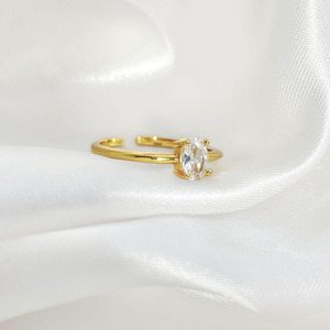 Wholesale Fashion Simple 18K Gold Plated 3A Cubic Zirconia <b>Adjustable</b> <b>Ring</b> Women - Product Image 6