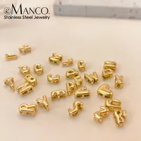 eManco Stylish 3D Bubble Letter Pendant for Jewelry Making Stainless steel gold Plated Uppercase Letters A-Z DIY Accessory