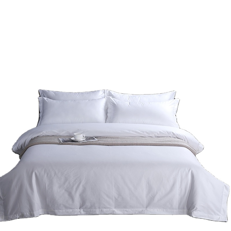 Parure de lit en Satin blanc 100% coton, ensemble de literie pour hôtel 300TC, 10 ensembles de literie en soie douce, matelassé, 3 jours