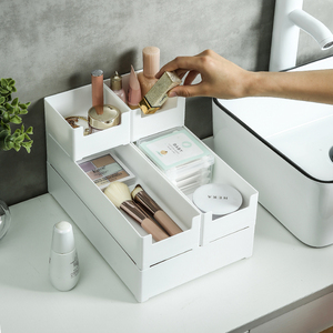 White Plastic Drawer Organizer Dividers Bin Tray for Vanity Cabinet Makeup Kitchen Utensils Jewelries Box Storage Boxes & Bins
