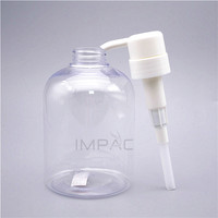 Flacon pompe vide pour lotion PET 500 ml avec distributeur de shampoing pour cheveux, emballage transparent grande taille