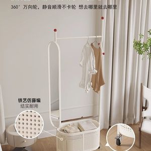 Minimalist <b>Floor</b> <b>Standing</b> Coat Rack With Full Length <b>Mirror</b> Adjustable Wardrobe Storage For Bedroom Dressing Use - Product Image 4