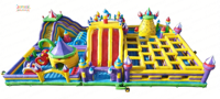 Parc d'attractions gonflable géant, toboggan extérieur, labyrinthe, aire de jeux pour enfants, structure gonflable de qualité professionnelle