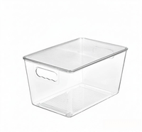 Boîtes de rangement empilables transparentes avec couvercles, boîtes de rangement en plastique de grande capacité avec poignées