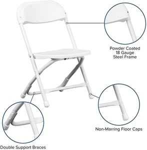 Caliente estilo comedor fiesta negro venta al por mayor portátil plegable blanco al aire libre plástico eventos pequeños niños silla plegable - Product Image 6