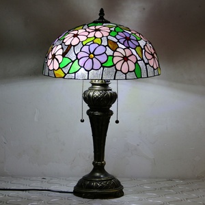Lampe de table LongHuiJing 16 pouces, lampe de bureau vintage classique en verre, lampes de table Tiffany en verre teinté, lampe de table pour la maison - Product Image 4