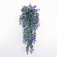 Plante artificielle en rotin, fausse plante verte, eucalyptus, décoration murale pour la maison et l'extérieur, plante grimpante décorative