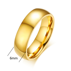 Anillo de <span class=keywords><strong>Boda</strong></span> de Acero Inoxidable de 2 mm, 4 mm, 6 mm, 8 mm, Chapado en Oro de 18 Quilates <span class=keywords><strong>para</strong></span> Parejas, Venta al por Mayor - Product Image 4