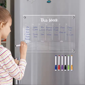 Wholesale Strong Magnet Transparent Acrylic Monthly Plan <b>Magnetic</b> Memo Board for Refrigerator Decoration - Product Image 1