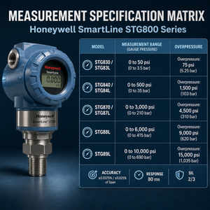 Sensor de Caldera Honeywell Original Smartline Stg800, Precisión de 0.025%, 4-20ma Hart Sil2 - Product Image 1