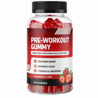 Gummies de Créatine Pré-Entraînement en Gros, Marque Privée OEM, pour Hommes et Femmes, 60 Unités, Saveur Fraise, Booste l'Énergie et la Concentration, HALAL