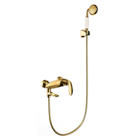 Ensemble de robinet de douche à effet pluie contemporain chromé montage mural thermostatique avec noyau de valve en laiton et céramique traitement de surface brossé