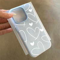 Coque de téléphone portable en PP style 2-en-1 avec impression Cœur Ligne Courte et motif Jelly pour iPhone 7 8 X Xr 11 12 13 14 15 16 17 18 Pro Max