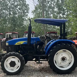 Tractores agrícolas usados SHH804 80hp 4Wmamahindra, tractor usado en granja con implementos arado de disco, sierra de maíz, empacadora