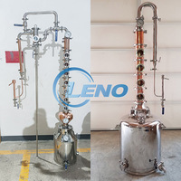 LENO Alambic de distillation de liqueur à micro-colonne en acier inoxydable SS304 T2 avec pot en cuivre 50L 100L 200L pour distillateur d'alcool maison