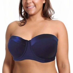 Sujetador sin tirantes de color liso con efecto <span class=keywords><strong>push</strong></span>-<span class=keywords><strong>up</strong></span> para mujer, talla grande, ropa interior sin costuras para busto grande - Product Image 4