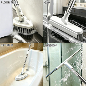4 In 1 Home Hard Bristle Versatile Multi Purpose Corner Floor Gap Crevice Scrub <strong>Cleaning</strong> <strong>Brush</strong> Kit For Bathroom <strong>Cleaning</strong> - Product Image 3