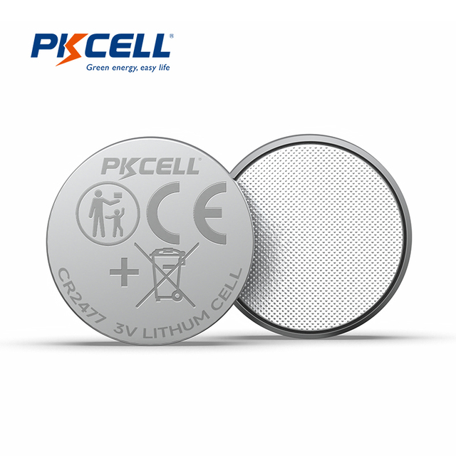 PKCELL Cr2477 Watch Battery Cr2477 Button Cell 3v Lithium Manganese Battery with Solder Tabs Pins