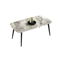 Table à manger en marbre sur pieds en métal table de salon de luxe tables à manger