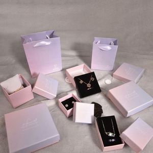 Wholesale Fashion Ins Various Sizes Gradual Pink Cardboard Craft Paper Jewelry <b>Box</b> <b>Earring</b> <b>Box</b> Jewelry - Product Image 1