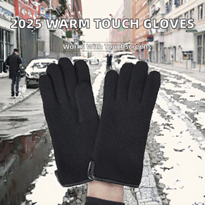 2025 Winter <b>Knitted</b> <b>Gloves</b> Women Touchscreen Five-Finger Design Thick Double-Layer Warm Outdoor Casual Cycling Daily 100% Wool - Product Image 2