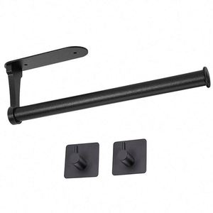 Self Adhesive Silver Wall-Mounted Eco-Friendly Hanger for Kitchen Bathroom Gym <b>Storage</b> of Paper Cling Film Towel Rolls - Product Image 5