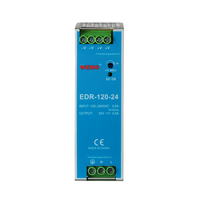 Fuente de Alimentación para Riel DIN EDR-120W: Salida Múltiple, 85-264 VCA/120-370 VCC, Estabilidad de Baja Ondulación, Protección Automática y 3 Años de Garantía