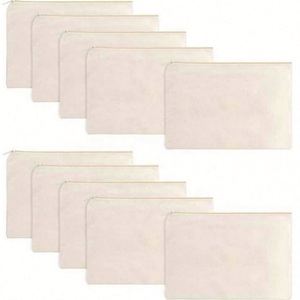 Pochette de voyage portable en toile de coton réutilisable pas chère Grice pour cosmétiques et crayons, avec logo personnalisé - Product Image 1