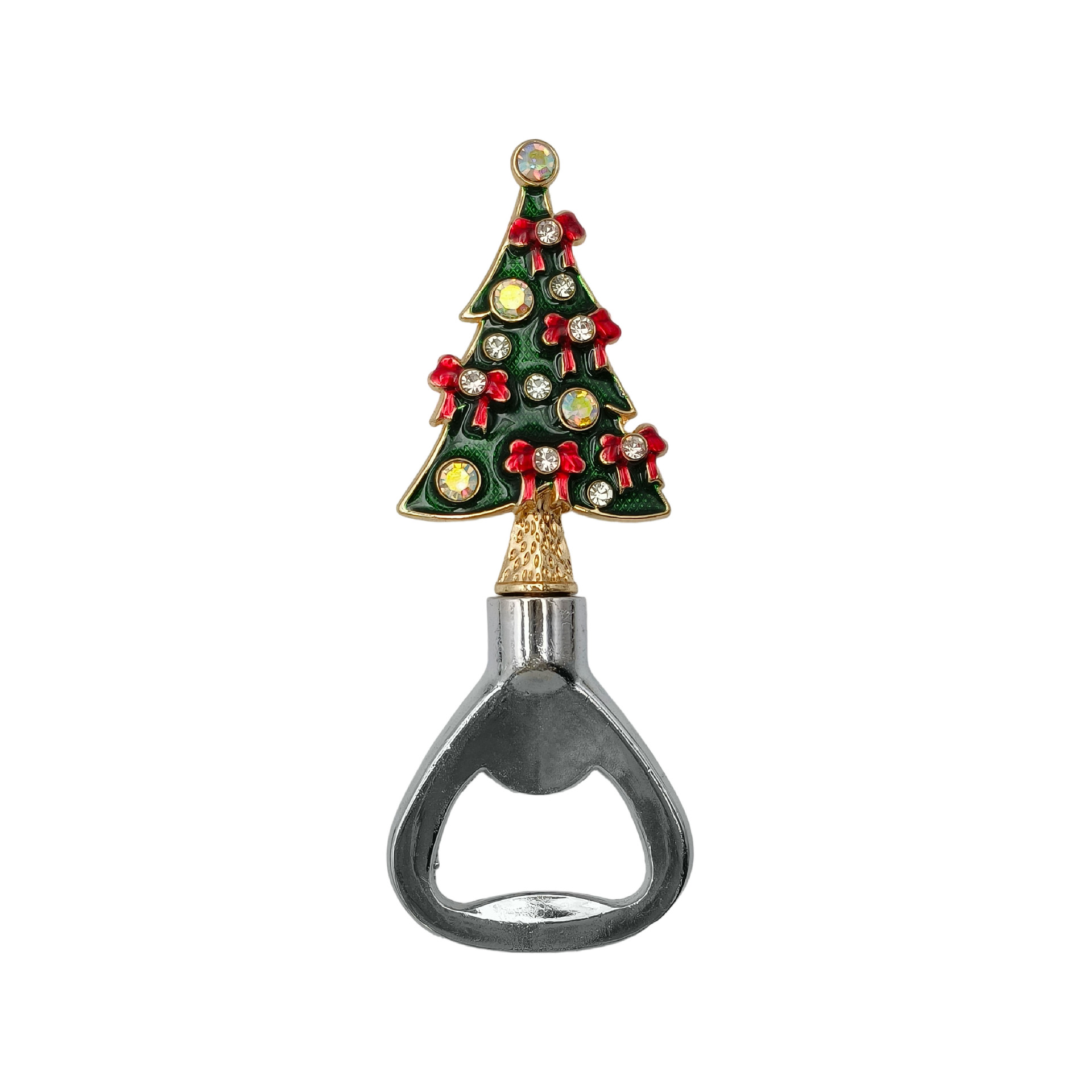Bow Diamond Christmas Tree Beer Bottle Opener