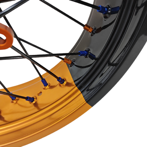 Juego de Ruedas Supermoto de Aluminio CNC 7116-T6 de 17 Pulgadas, Bicolor con Bujes Azules para <span class=keywords><strong>YAMAHA</strong></span> YZ YZF 125 250 <span class=keywords><strong>450</strong></span> 2024, Piezas Todoterreno - Product Image 6
