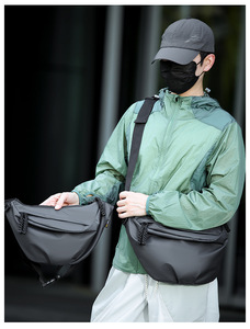 Bolso Bandolera Moderno con Forma de Luna, Unisex, Impermeable, de PU, Bolso de Hombro, Estilo Urbano, Informal, para Hombre - Product Image 5