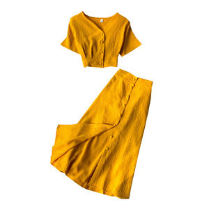 Ensemble <span class=keywords><strong>2</strong></span> pièces Nouveau T-shirt à col en V à manches courtes Femmes Couleur solide Tight Sexy Deep V-neck Euro American Ins Spice Girls - Product Image 6