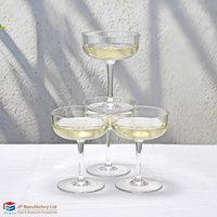 Tour de champagne incassable pour cérémonie de mariage et de ouverture, avec verres et soucoupes en plastique