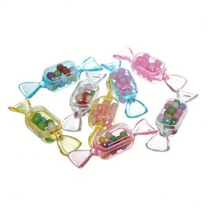 Boîte en plastique transparente en forme de bonbon avec couvercle, mini-récipient en PS acrylique pour bonbons, idéal pour cadeaux, fêtes et emballages promotionnels - Product Image 2