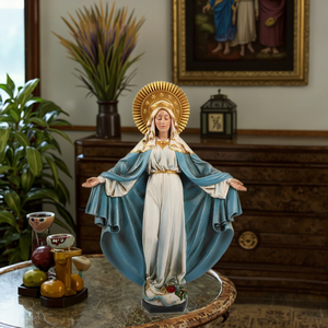 Estatuas Religiosas Católicas de Resina, Figura Cristiana de Piedra de 11.81'' de Alto, Modelo de la Virgen María de la <span class=keywords><strong>Inmaculada</strong></span> Concepción, Productos en Stock - Product Image 5
